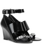 Balenciaga Embellished Leather Wedge Sandals