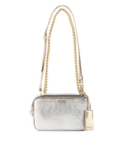 Miu Miu Metallic Leather Shoulder Bag