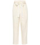 Brunello Cucinelli High-waisted Cotton And Linen Pants