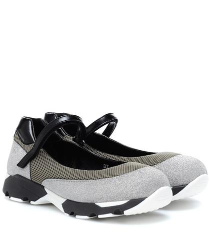 Stuart Weitzman Glitter And Mesh Sneakers