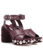 Loewe Leather And Faux Fur Sandals