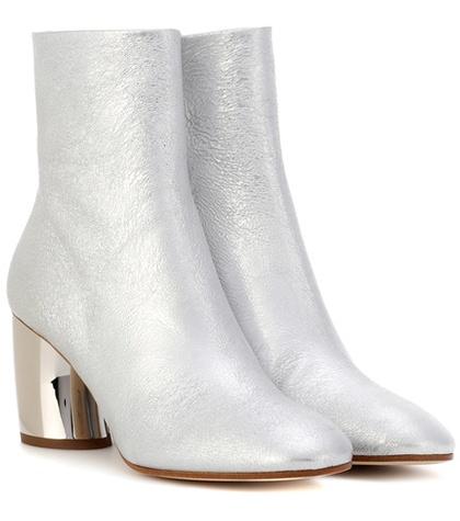 Jil Sander Metallic Leather Ankle Boots