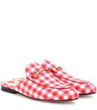 Gucci Princetown Gingham Slippers