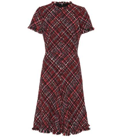 Alexander Mcqueen Plaid Tweed Dress
