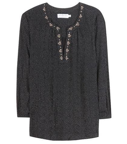 Velvet Aleta Embroidered Printed Blouse