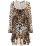 Saint Laurent Leopard-print Silk Minidress