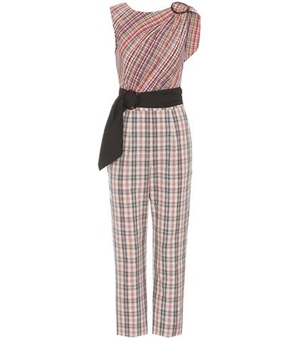 Isa Arfen Checked Cotton Jumpsuit