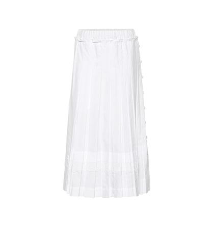 Simone Rocha Pleated Cotton Midi Skirt
