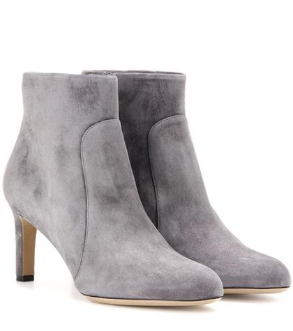 Salvatore Ferragamo Leo 70 Suede Ankle Boots