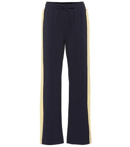 Saint Laurent Jetta Jersey Wide-leg Trackpants