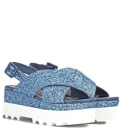 Mary Katrantzou Platform Glitter Sandals
