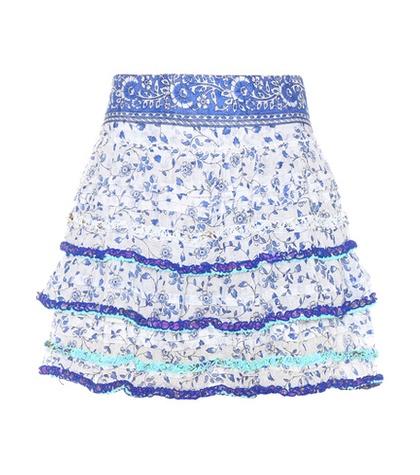 Poupette St Barth Bibi Printed Cotton Miniskirt