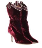 Salvatore Ferragamo Daisy Velvet Ankle Boots