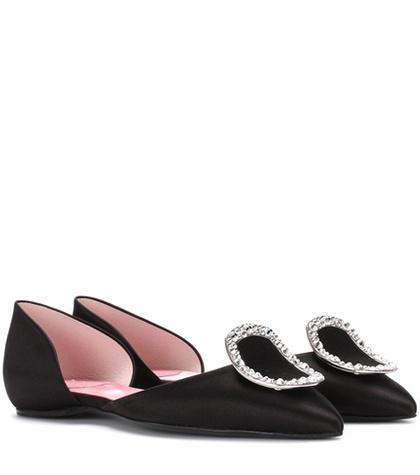 Roger Vivier D'orsay Sexy Choc Satin Ballerinas