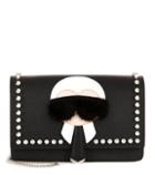 Lisa Marie Fernandez Karlito Fur-trimmed Leather Shoulder Bag