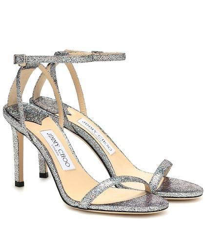Dolce & Gabbana Minny 85 Metallic Leather Sandals
