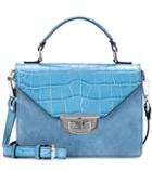 Ganni Exclusive To Mytheresa.com – Gallery Embossed Leather And Suede Shoulder Bag