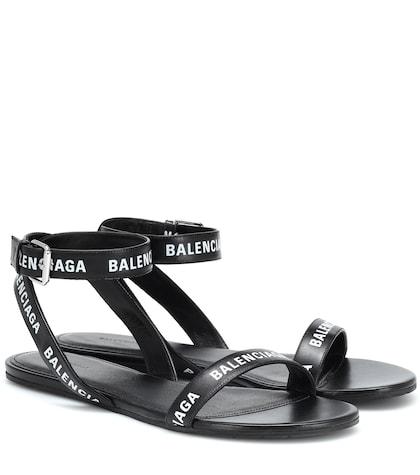 Balenciaga Printed Leather Sandals