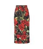 Valentino Floral Stretch Silk Skirt
