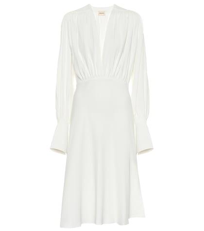 Khaite Connie Crêpe Satin Midi Dress