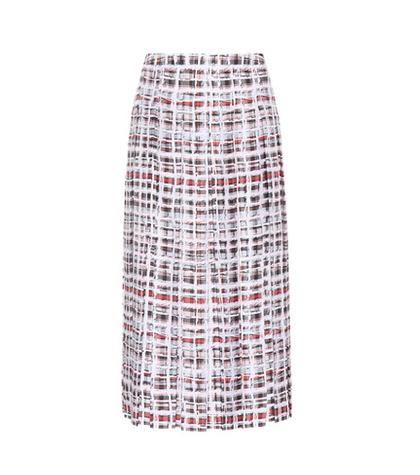 See By Chlo Scribble Check Silk Midi Skirt