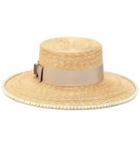 Prada Embellished Straw Hat