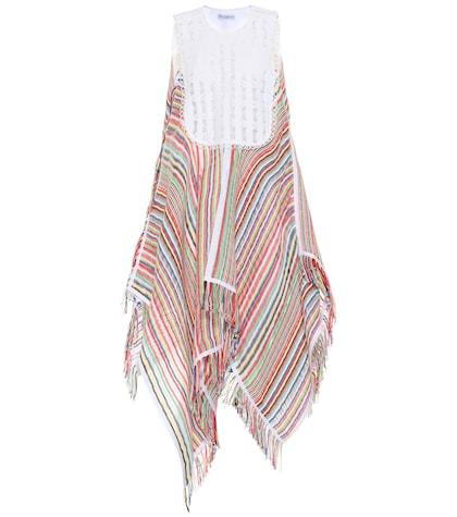 Tod's Striped Cotton-jacquard Midi Dress
