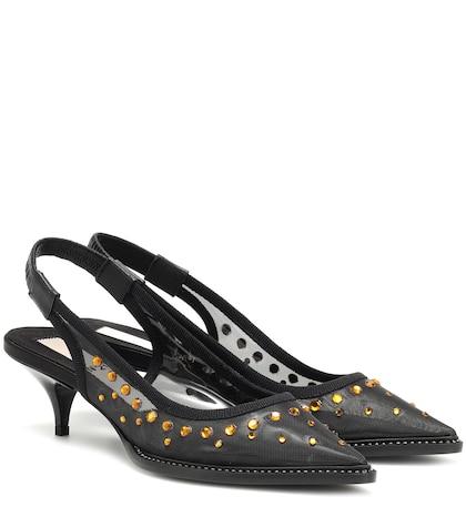 Saint Laurent Exclusive To Mytheresa – Décolleté Mesh Slingback Pumps
