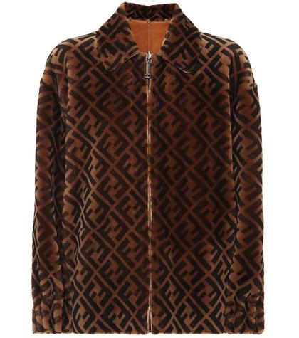 Fendi Logo Shearling Jacket