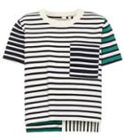 Tory Sport Striped Technical Knit Top