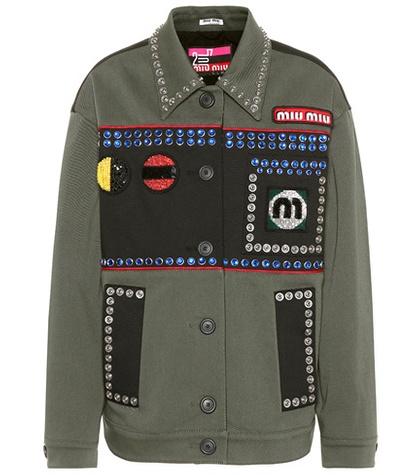 Miu Miu Embellished Cotton Jacket