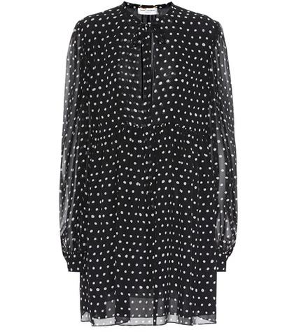 Saint Laurent Printed Silk Minidress