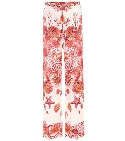 Current/elliott Printed Silk Trousers