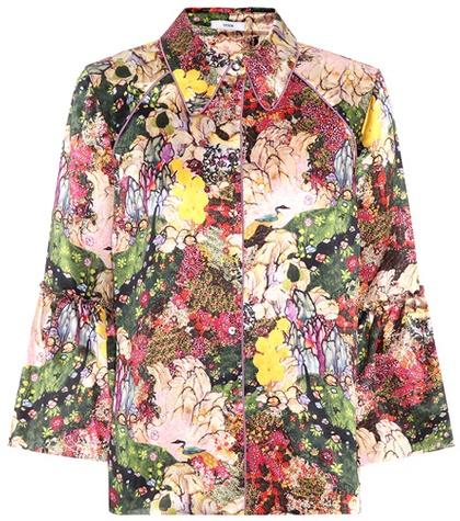 Gianvito Rossi Aran Floral-printed Silk Top