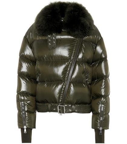 Moncler Foulque Fur-trimmed Down Jacket
