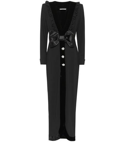 Alessandra Rich Wool Crêpe Maxi Dress