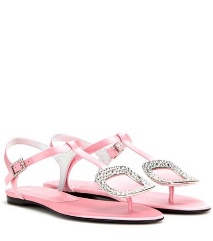 Dolce & Gabbana Thong Chips Embellished Satin Sandals