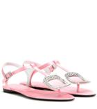 Dolce & Gabbana Thong Chips Embellished Satin Sandals