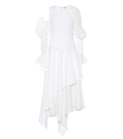 Loewe Gathered Cotton And Linen Dress