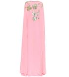 Oscar De La Renta Sequined Silk Crêpe Cape Gown