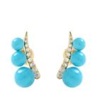 Jemma Wynne Prive 18kt Yellow Gold Earrings With Diamonds And Turquoise