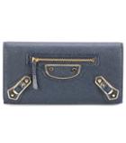 Miu Miu Metallic Edge Money Flap Leather Wallet