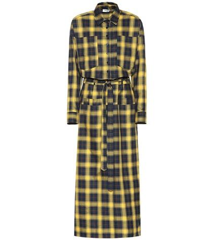 Attico Checked Cotton Midi Dress