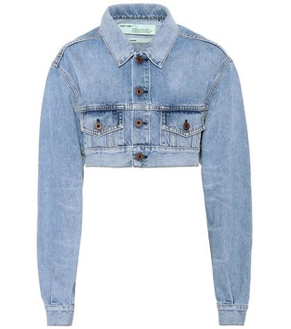 Off-white Cropped Cotton Denim Jacket