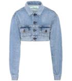 Off-white Cropped Cotton Denim Jacket