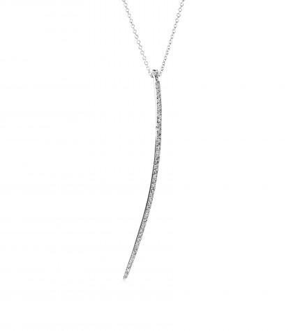 Ileana Makri 18kt White Gold Rachis Necklace With White Pavé Diamonds