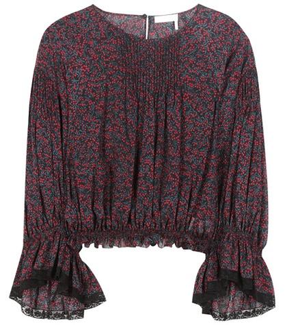 Chlo Printed Cotton And Silk Top