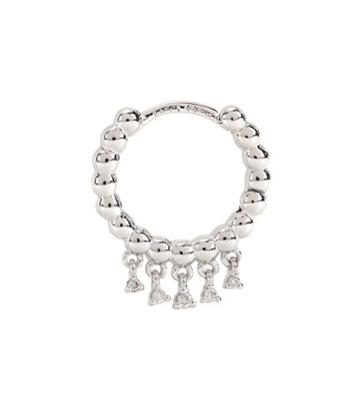 Stone Paris Tiny Hoop Talitha 18kt White Gold Diamond Earring