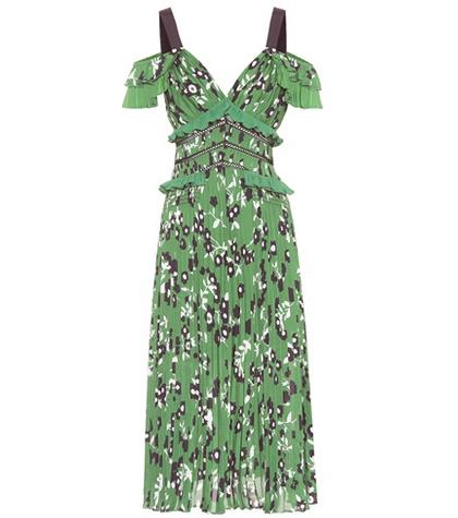 Self-portrait Cold-shoulder Floral-printed Dress