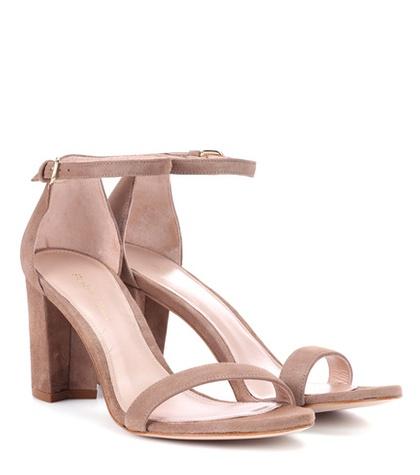 Oscar De La Renta Nearlynude Suede Sandals